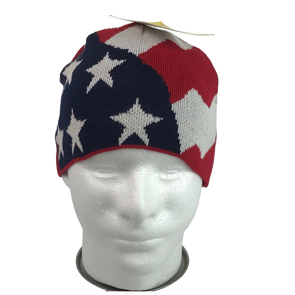 Amazing Danna Head Wrap Knit Beenie American Flag OSFA
